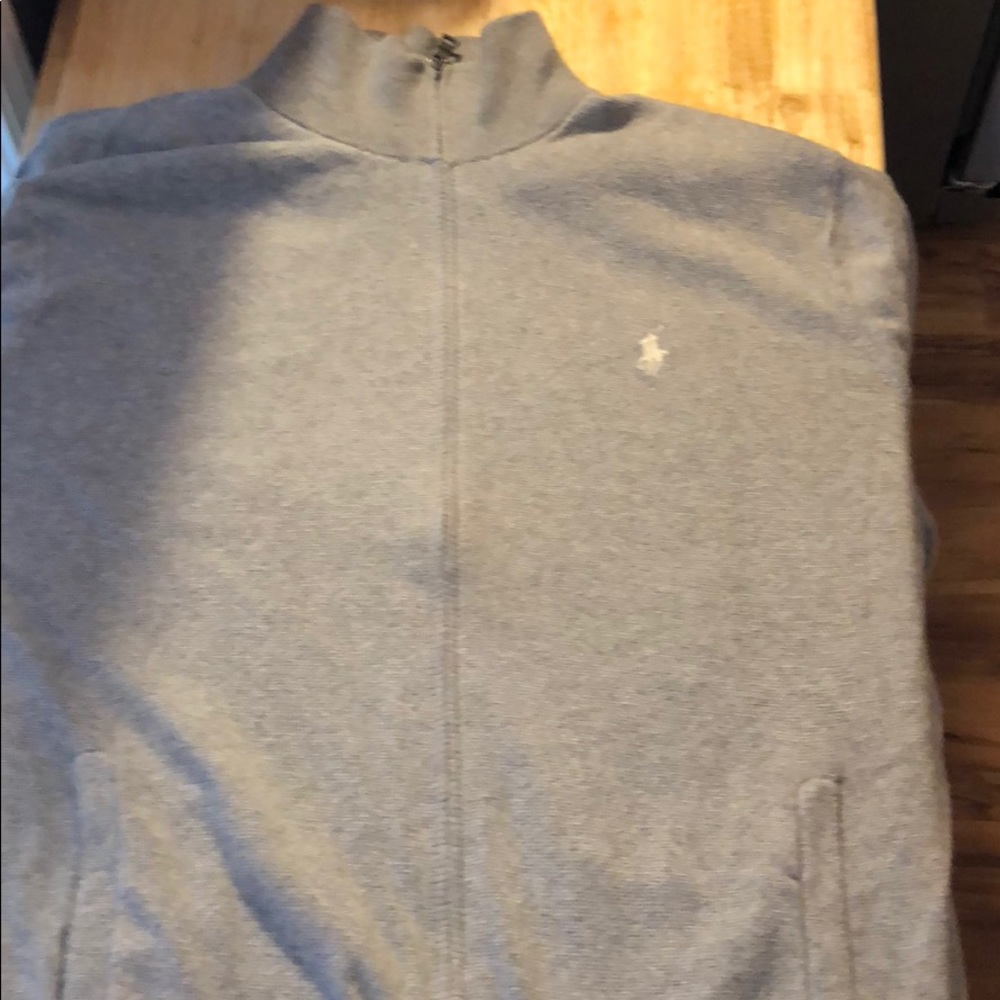 Polo zip up sweatshirt.